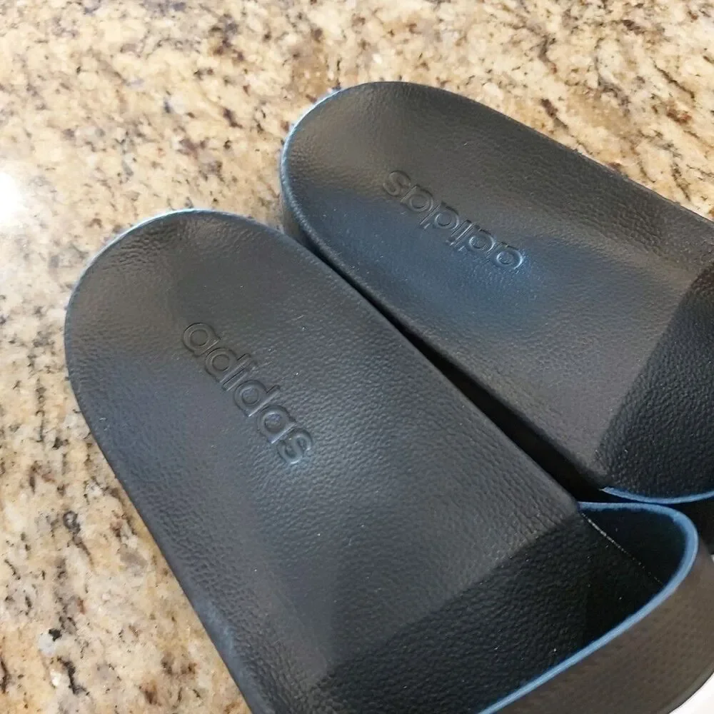 Adidas Adilette Cloudfoam Shower Slides - Core Black / Cloud White NWT Men's 13